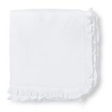 Ruffled Edge Pima Cotton Blanket White