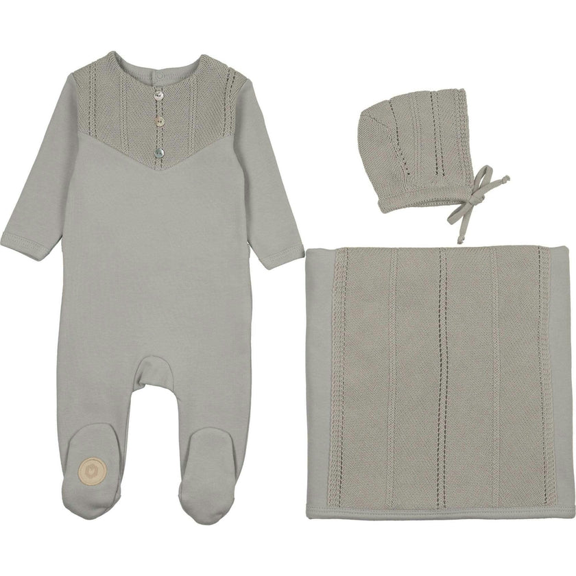 V-Knit Henley Layette Set