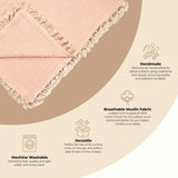 6-Layer Cotton Muslin Baby Blanket (Rose Pink)