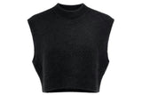 Cropped Mohair Mock Neck Vest