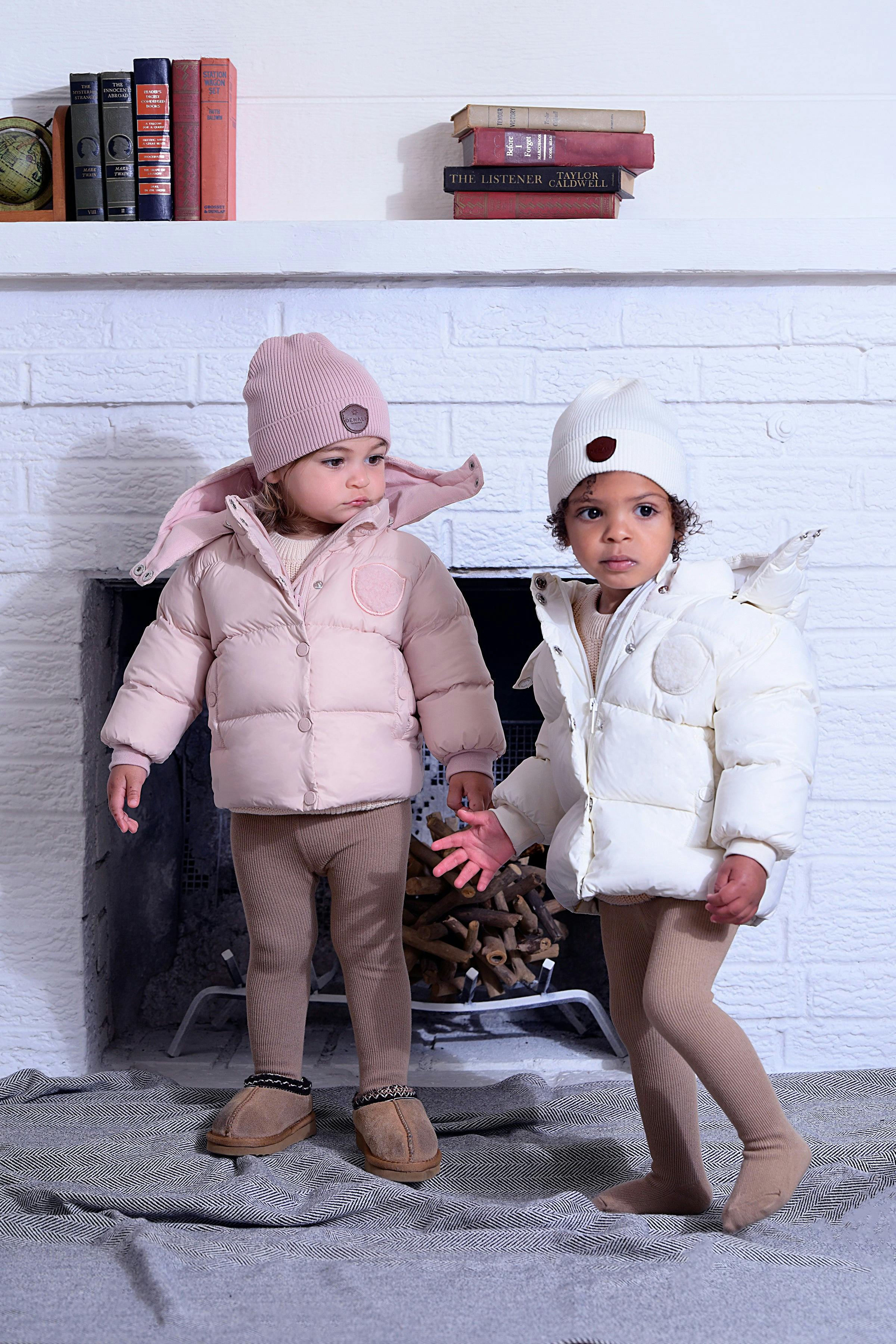 Baby Jacket with furry patch - Winter White