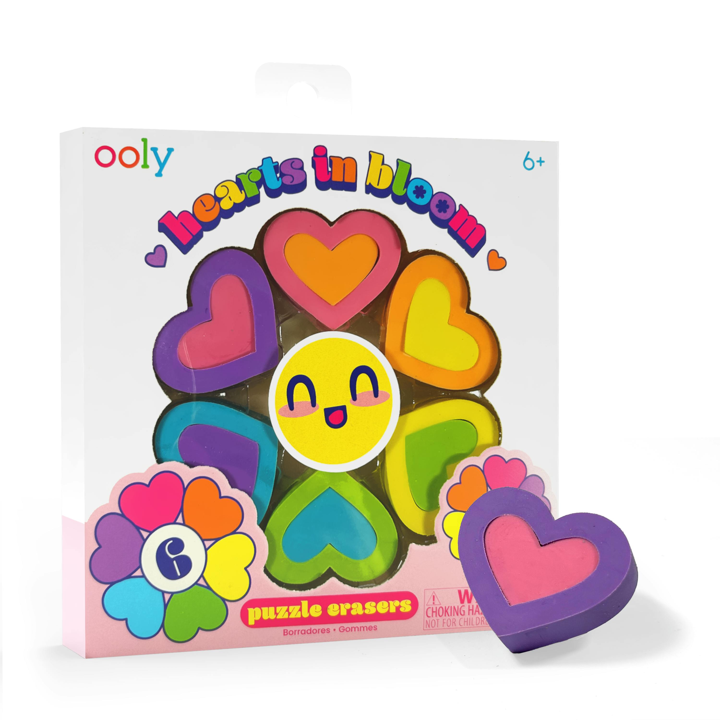 Hearts in Bloom Puzzle Erasers - Set of 6