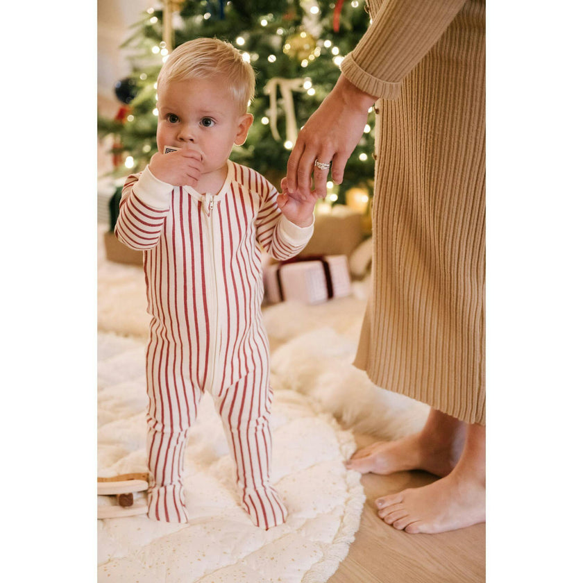 Ribbed Baby Sleeper, Red
