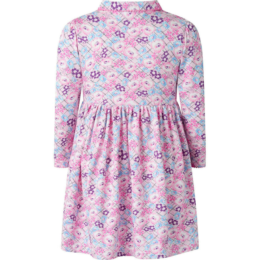 Floral Check Jersey Dress