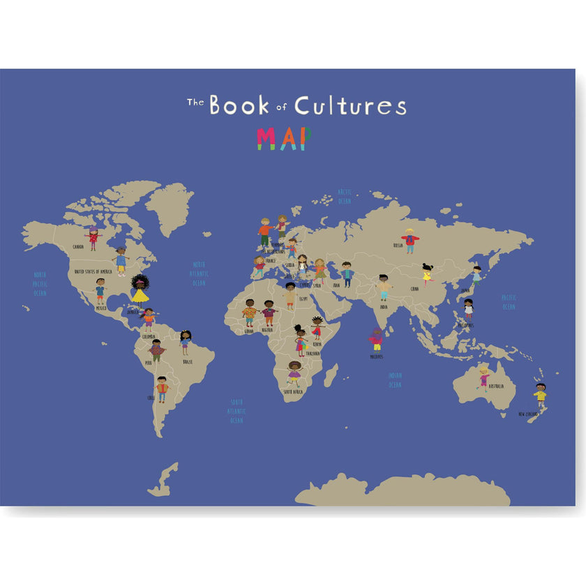 The Book of Cultures with stickers & a map