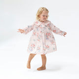 Painterly Rose Bouquets - Sofia Dress with Oversize Collar and Bloomer