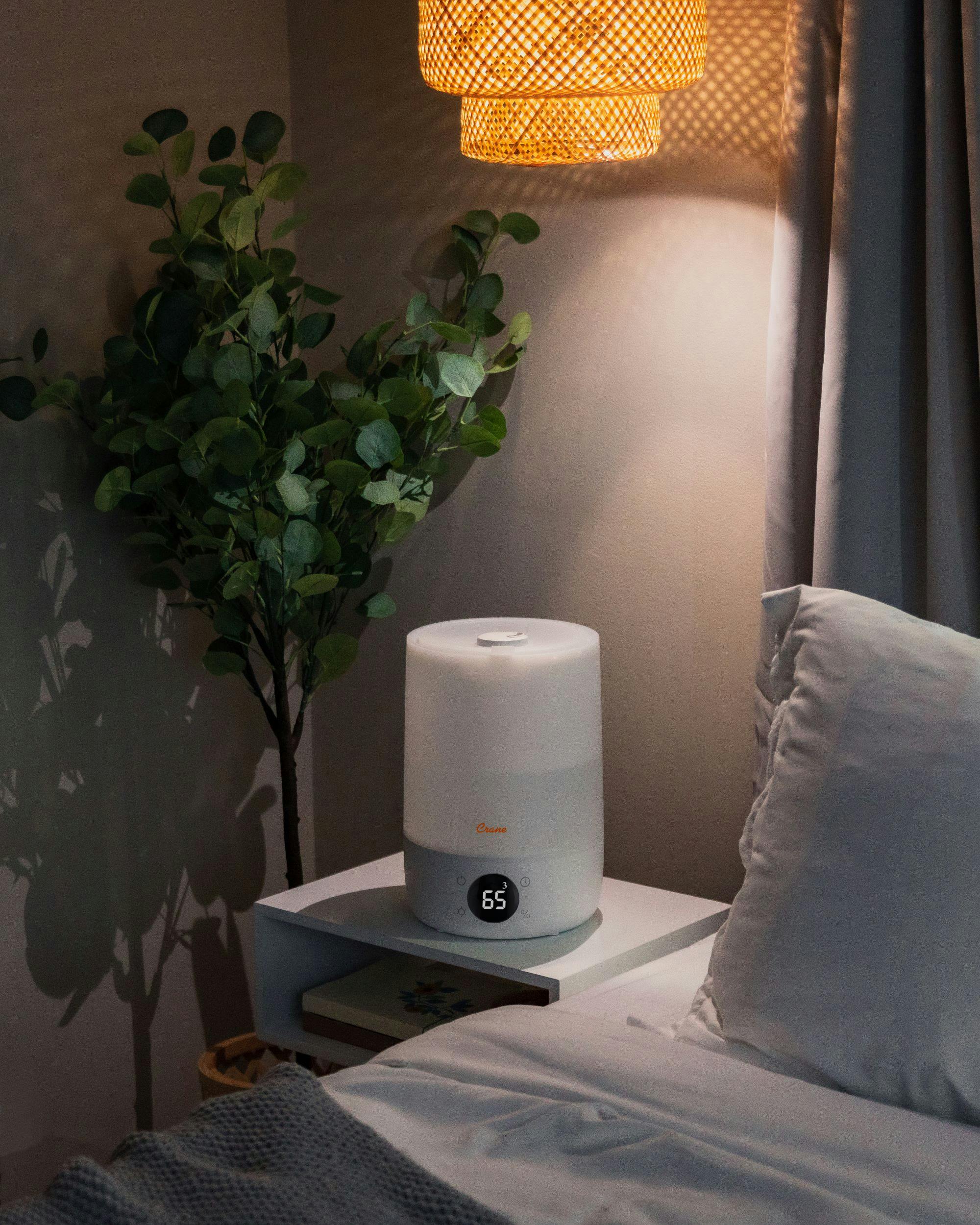 Top Fill Cool Mist Humidifier, 1.2 Gallon with Sleep Support Light & Essential Oil Tray