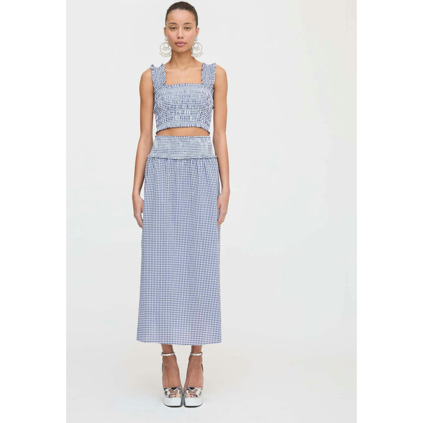 The Azalea Nap Top - Navy Gingham