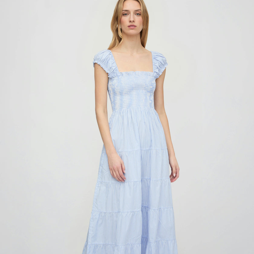 The Stella Nap Dress - Blue/White Stripe