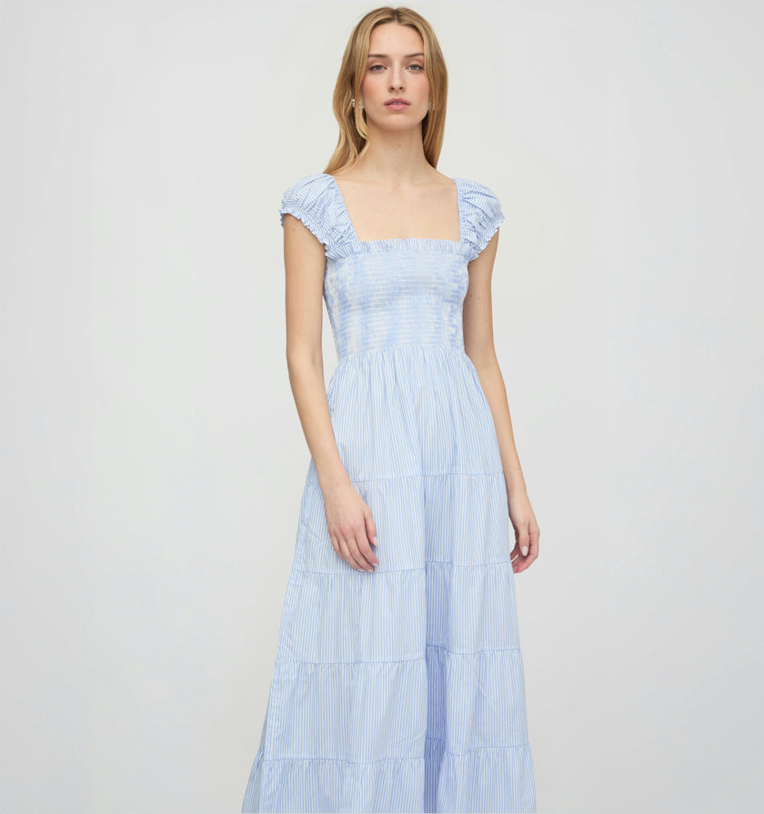 The Stella Nap Dress - Blue/White Stripe