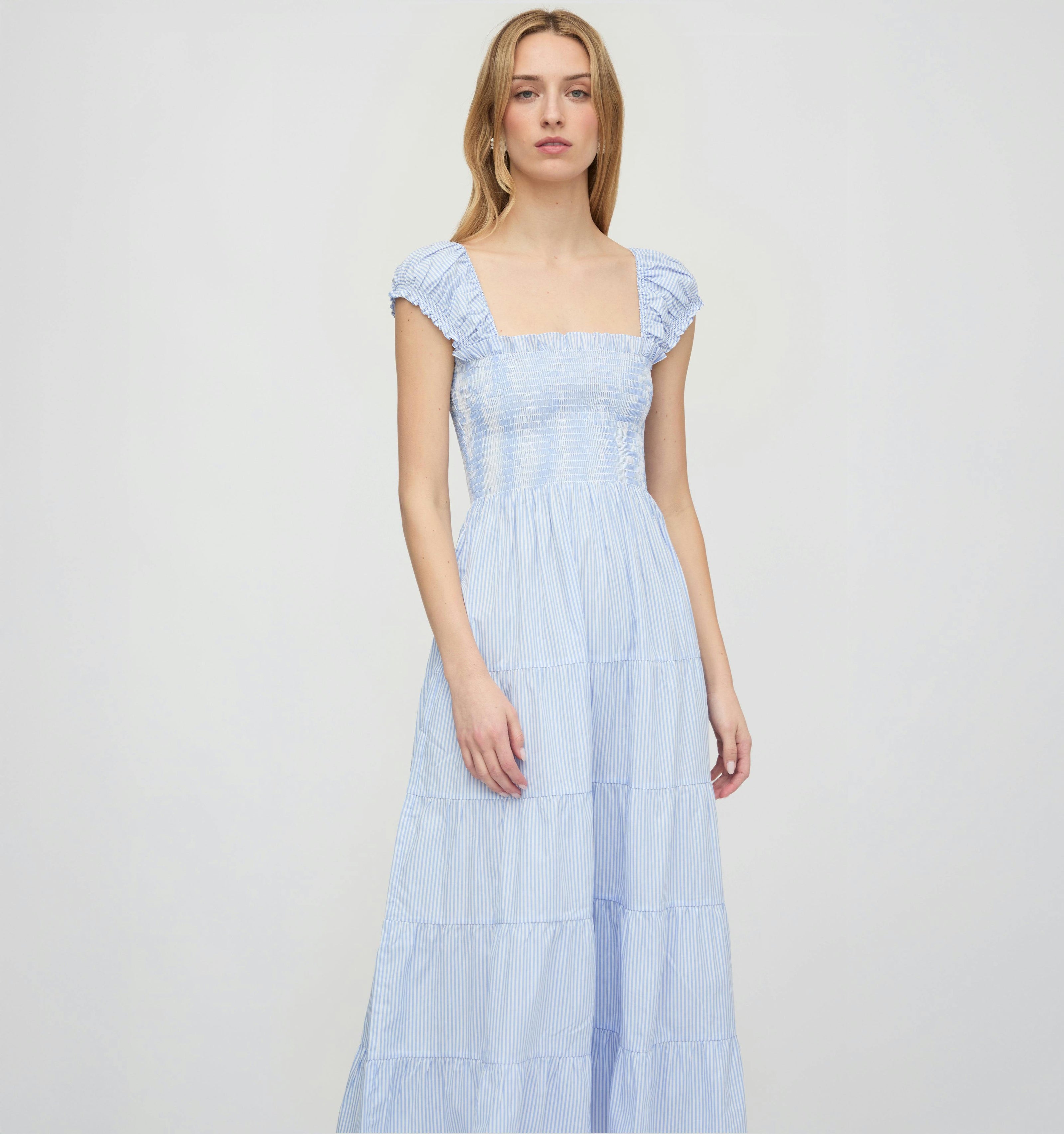 The Stella Nap Dress - Blue/White Stripe