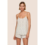 Gisele TENCEL™ Printed Modal Ruffle Cami & Shortie Short Set, White