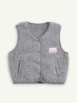 children's merino wool vest - stone grey