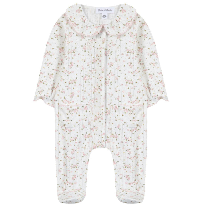 TARTINE ET CHOCOLAT Floral Pointelle Pajamas - Nacre