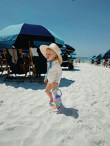 Petunia Girl's Sun Hat - Yellow Long Grosgrain Ribbon