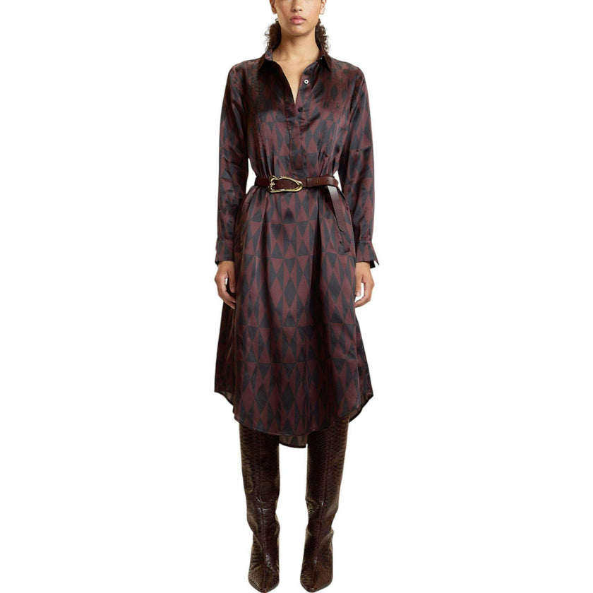 Silk Pintuck Shirt Dress