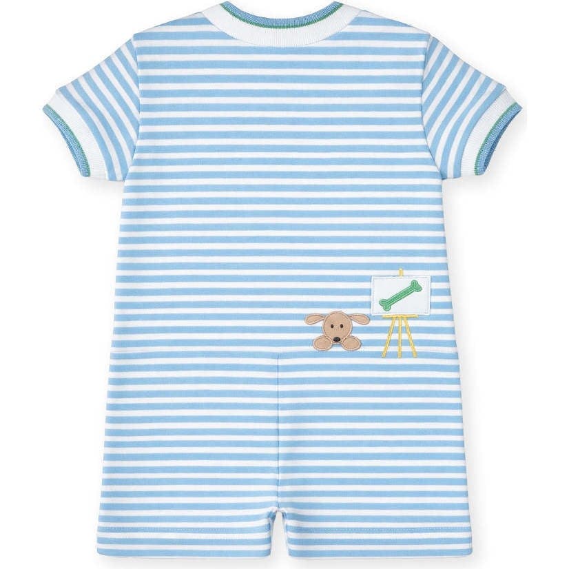Stripe Knit Shortall With Painting Dog