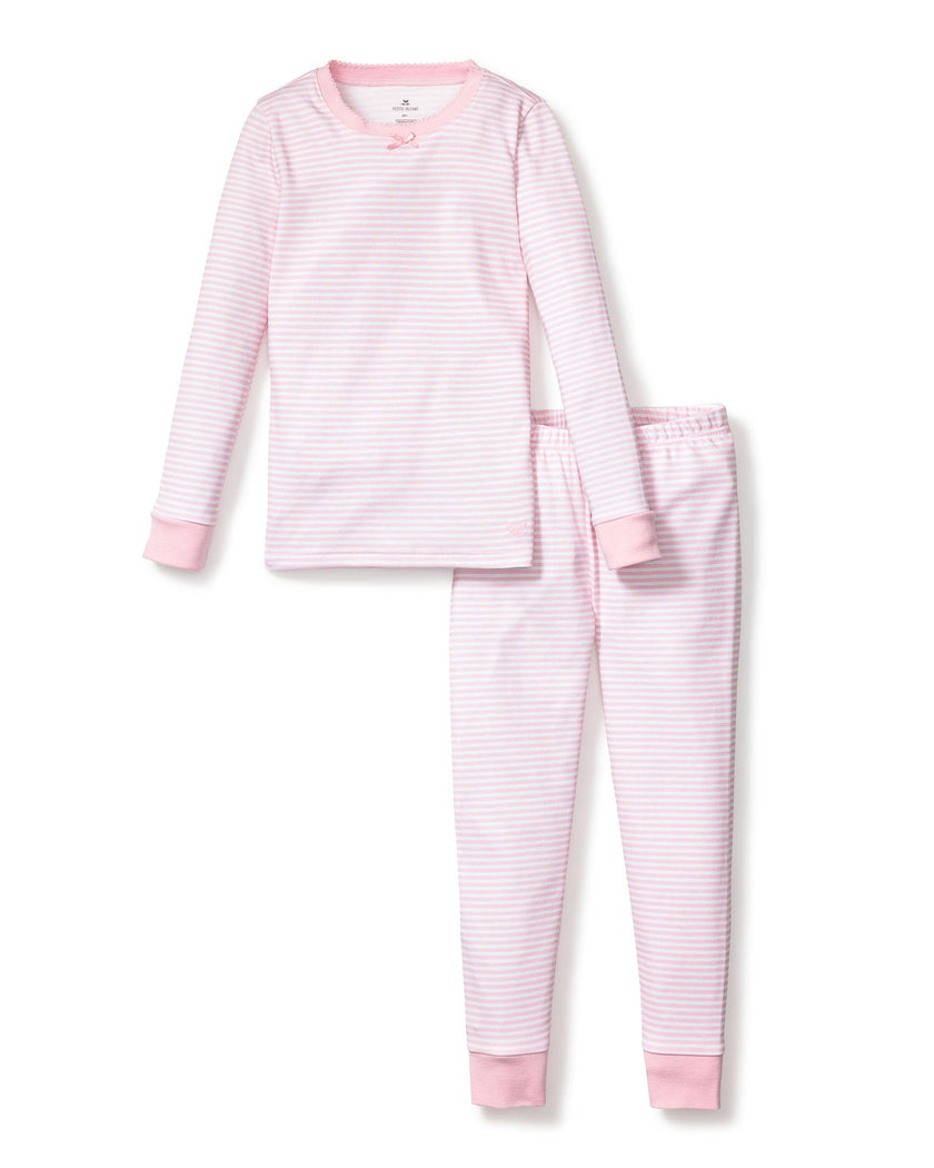 Kid's Pima Snug Fit Pajama Set in Pink Stripe