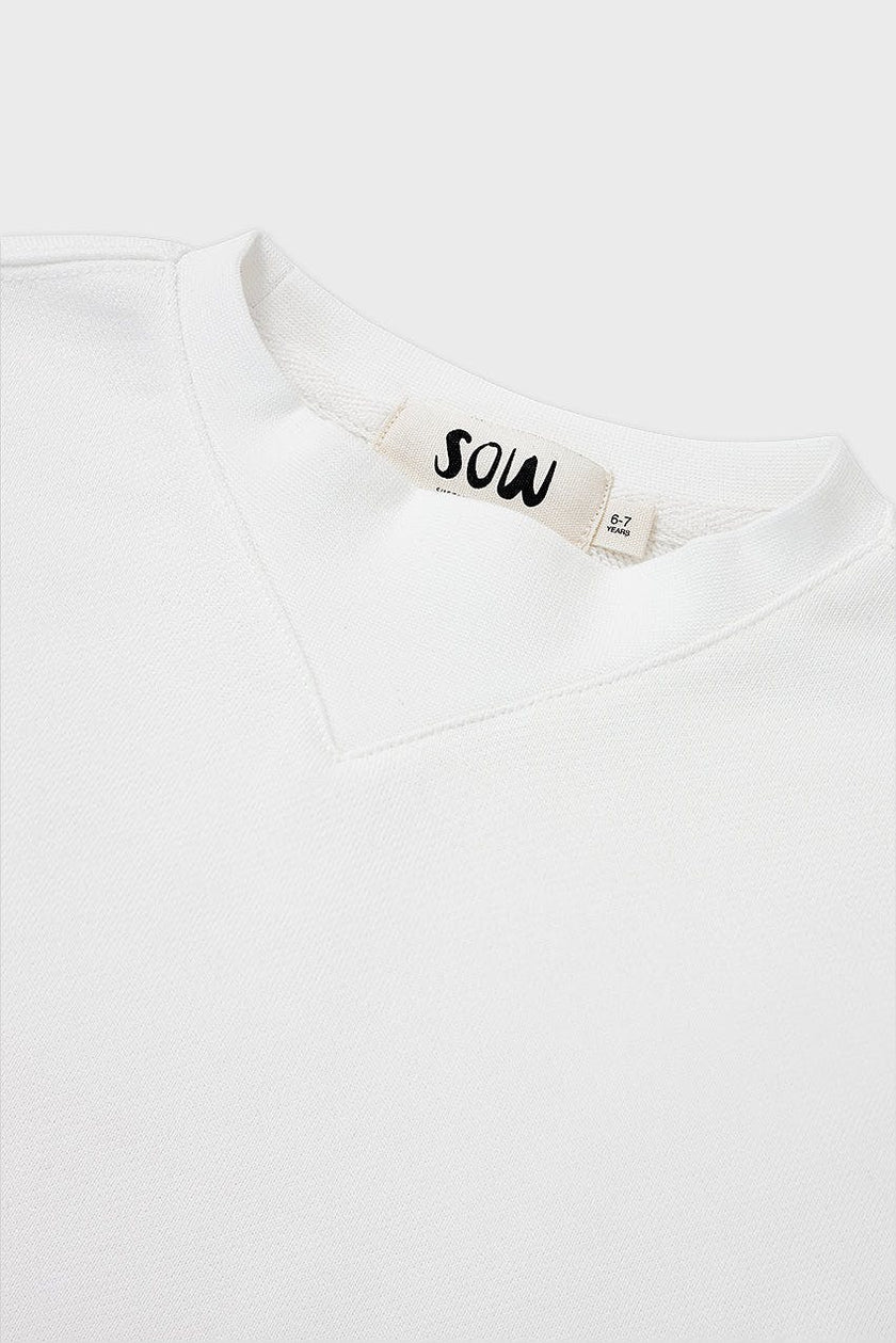 Cotton Mock Neck Cropped Sweatshirt