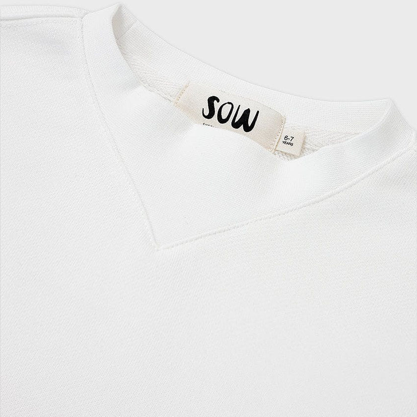 Cotton Mock Neck Cropped Sweatshirt