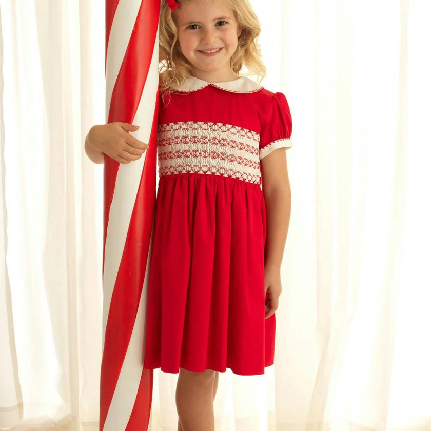 Classic Short Puff Sleeve Smocked Dress