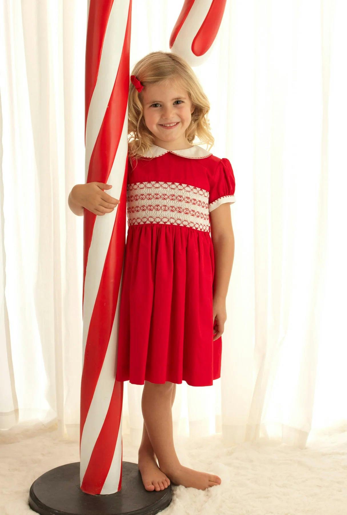Classic Short Puff Sleeve Smocked Dress
