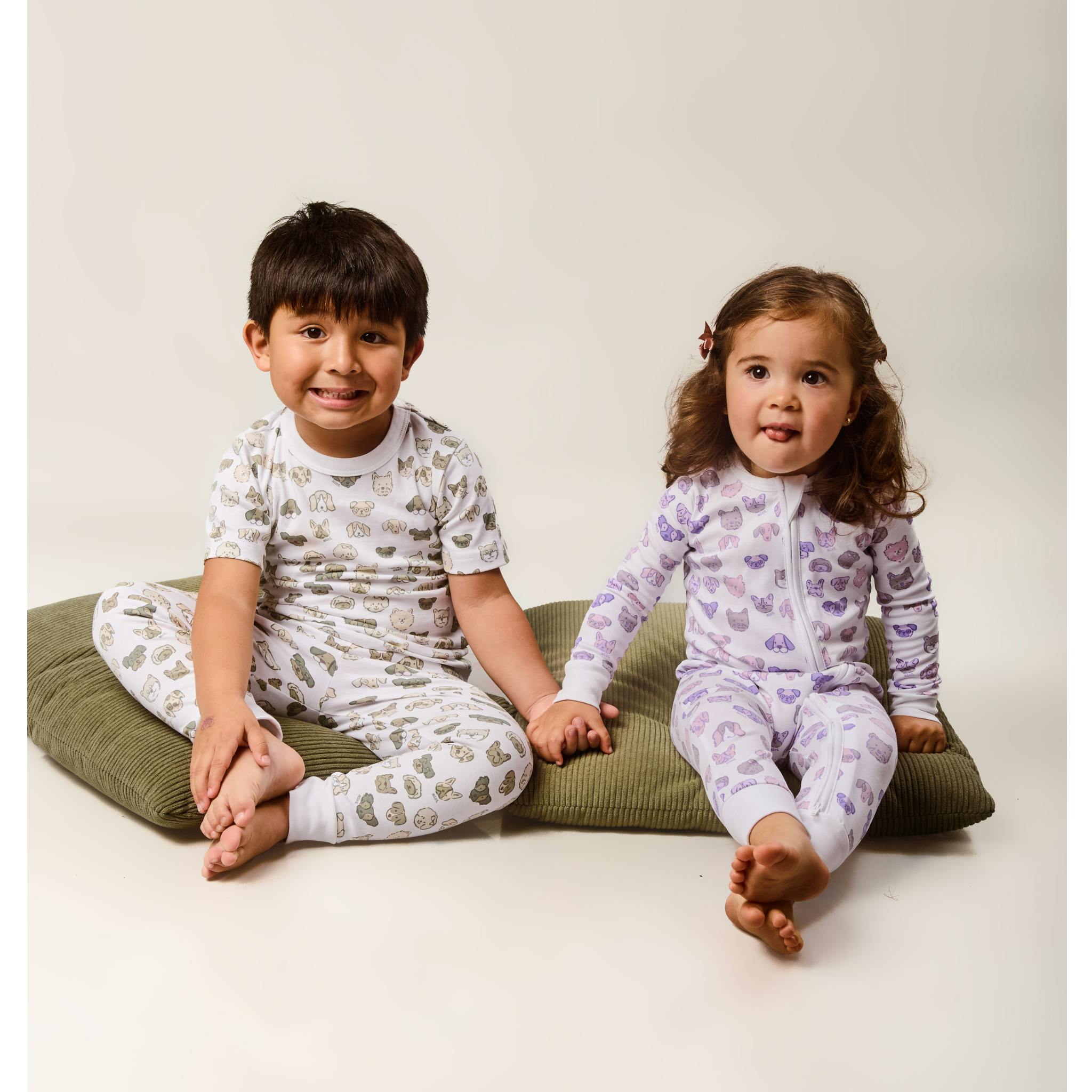 Mini Woof Squad Lilac Zip-up Bodysuit