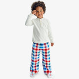 Kids plush fleece PJ pant in peppermint plaid
