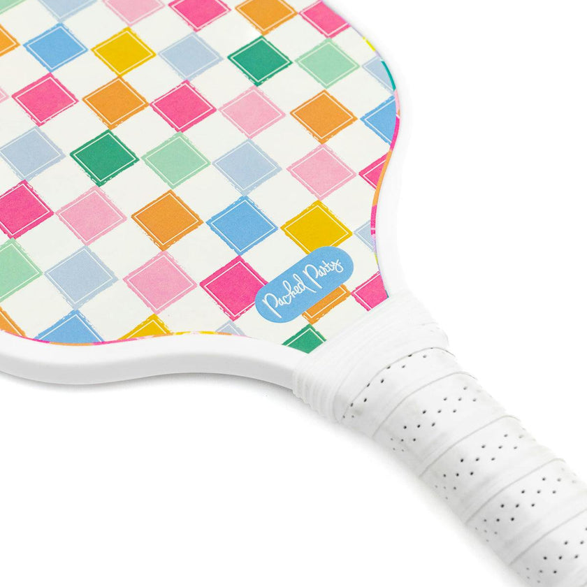 Packed Party Checkered Pickleball Paddle & Confetti-Covered Case Set
