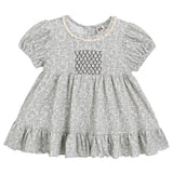 Brown Floral Smocked Dress