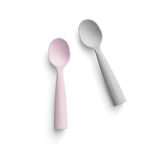 Silicone Training Spoon 2-pack - Cotton Candy + Grey