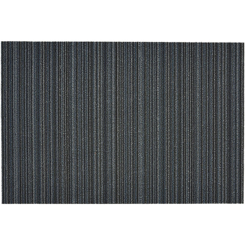 Skinny Stripe Shag Floor Mat, Blue