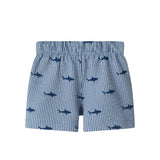 Infant Boys Short Sleeve Cabana Set | Navy Stripe Shark