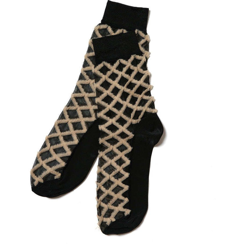 Fringe Diamond Crew Socks