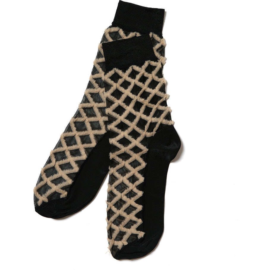 Fringe Diamond Crew Socks