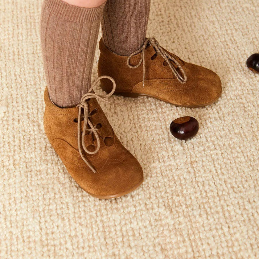Suede Oxford Baby Booties in Brown (20-24EU)