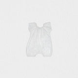 Manon Baby Romper, White Flower Embroidery