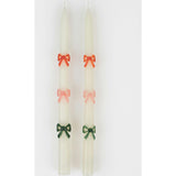 Multi Color Bow Taper Candles