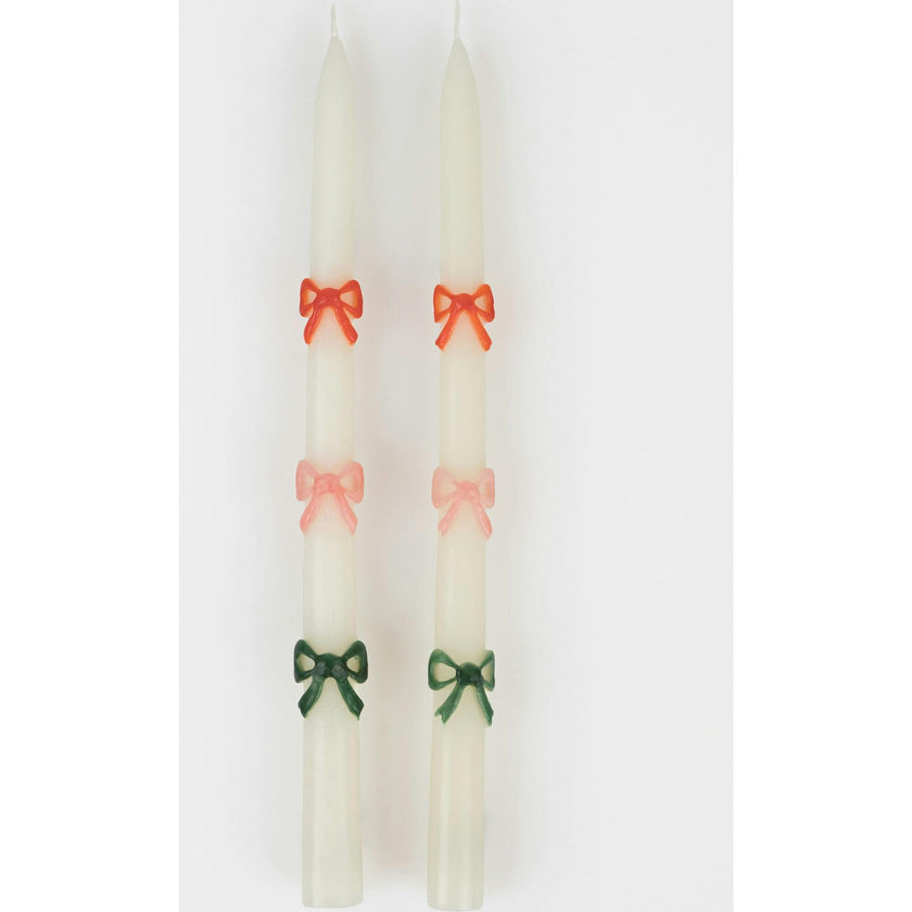 Multi Color Bow Taper Candles