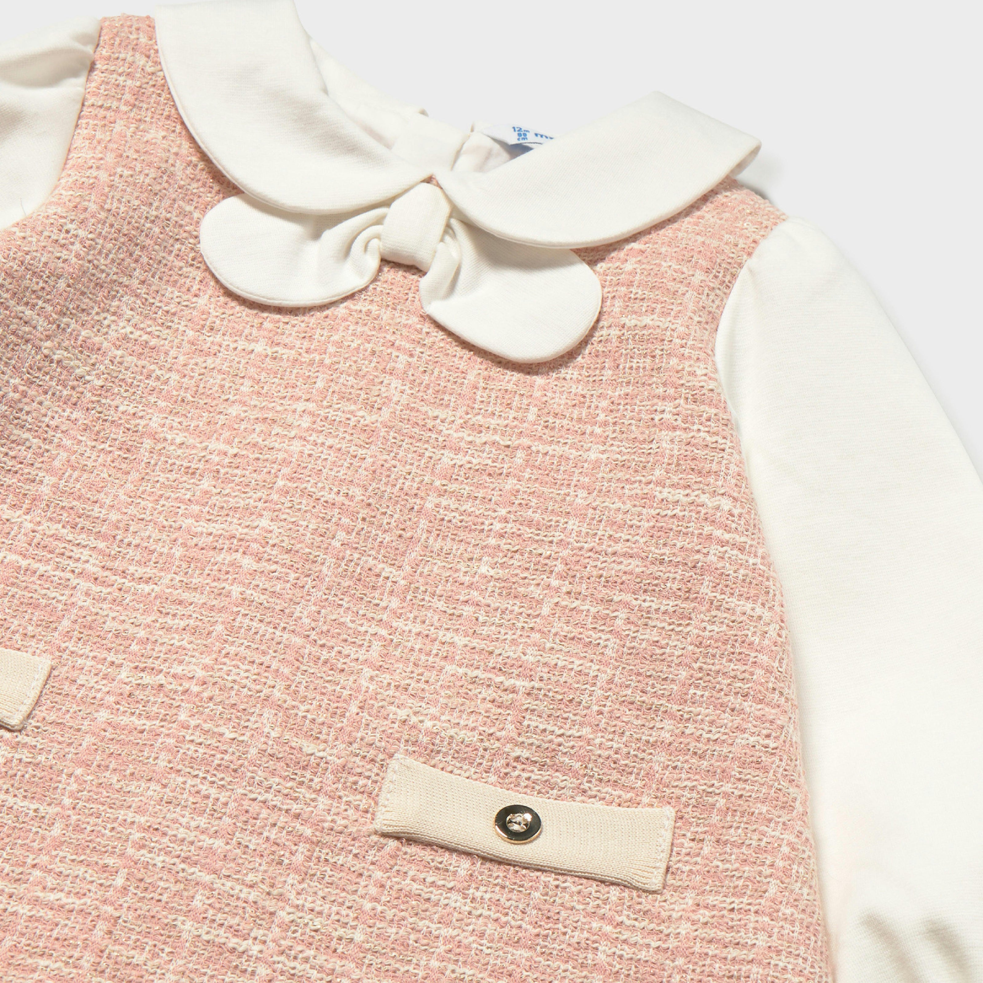 Pink Textured Baby Dress