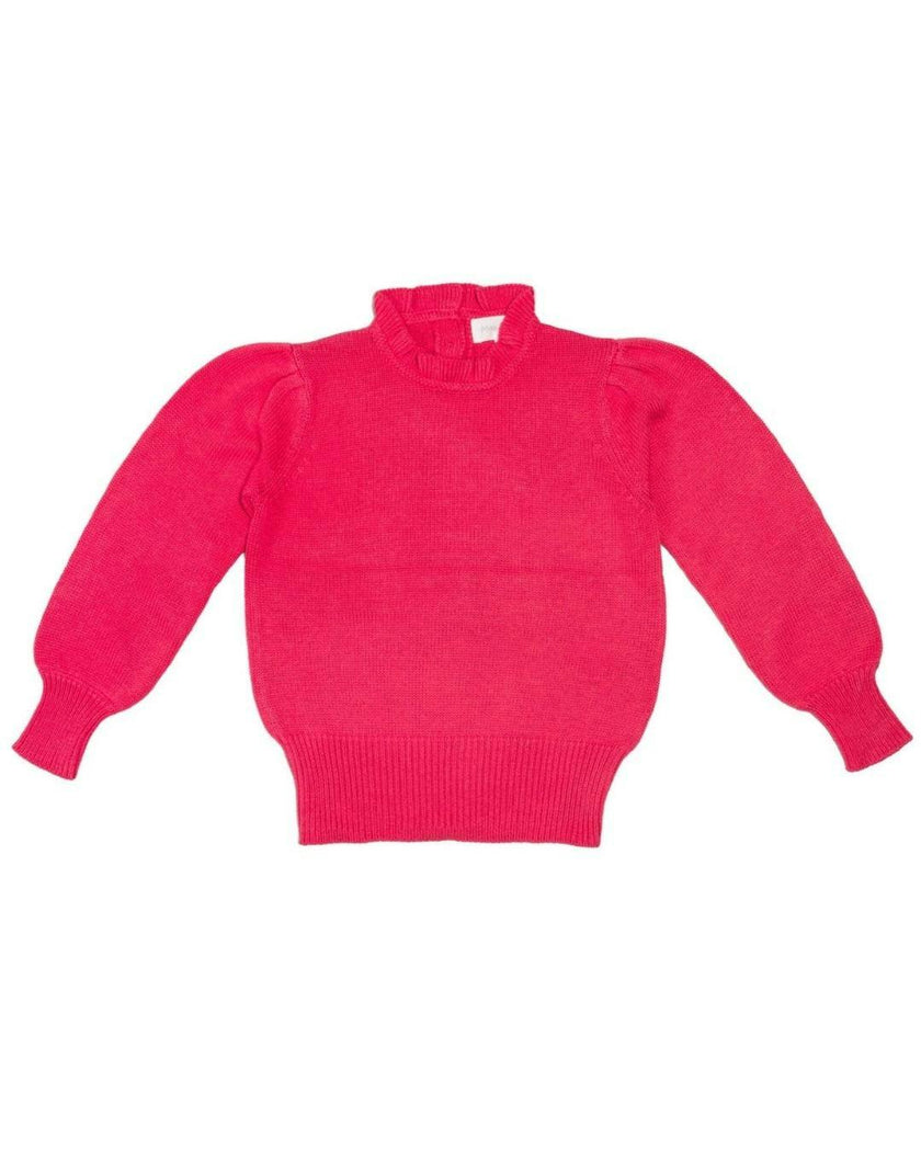 Ruffled Collared Jumper | Raspberry