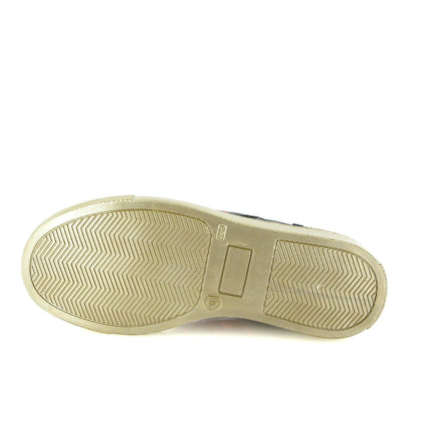 Patent Leather Slip On Sneakers, Black Red & Green