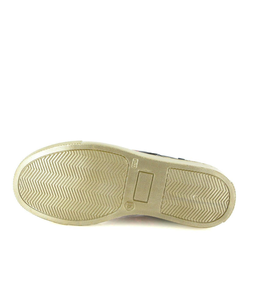 Patent Leather Slip On Sneakers, Black Red & Green