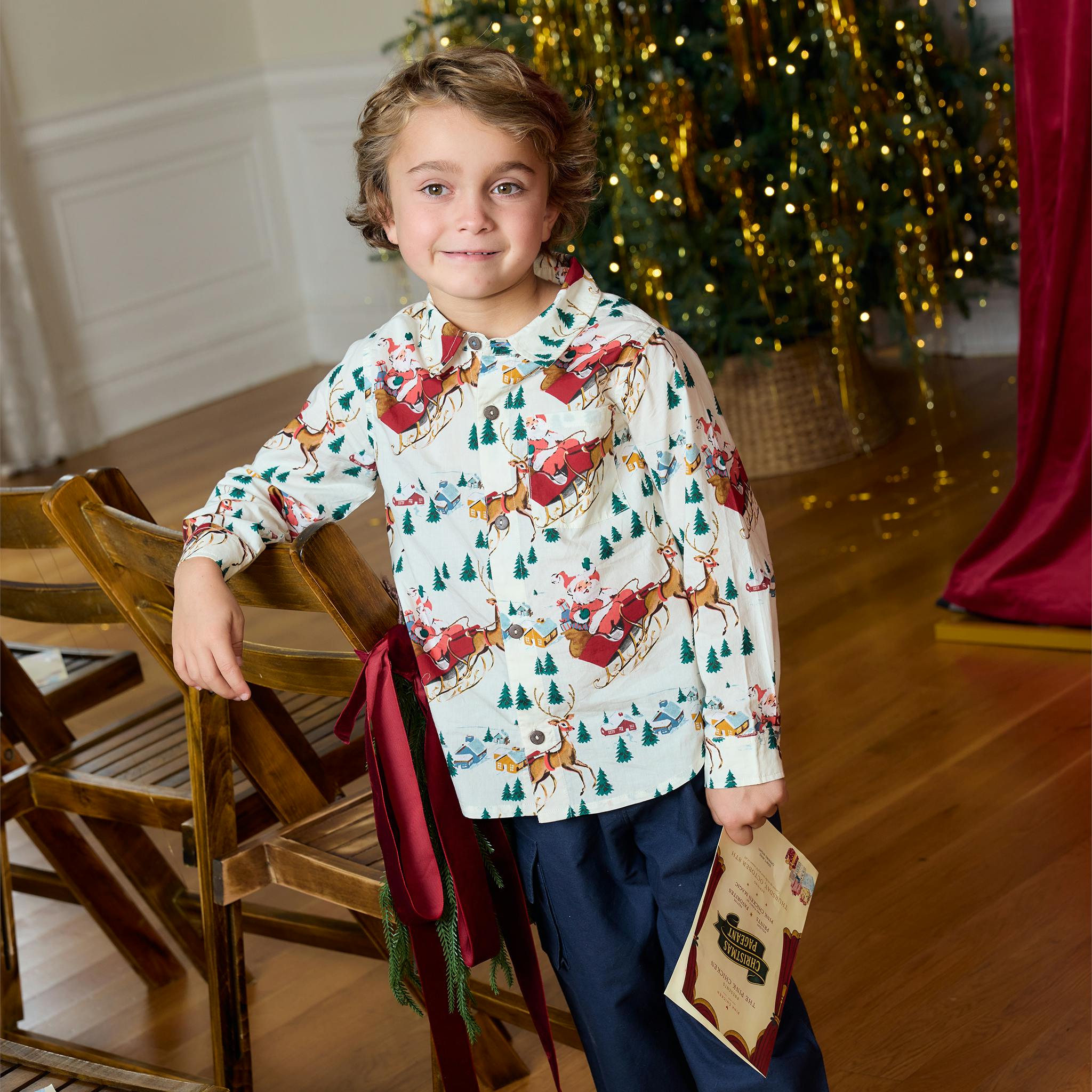 Boys Jack Shirt - Santa Sleigh