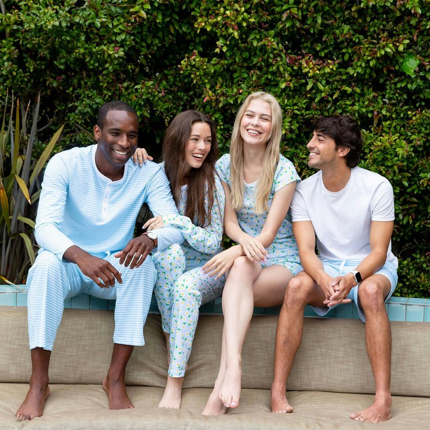Men's Sky Blue Jersey PJ Pants - Organic Stretch Cotton