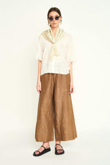 Mirth Pant in Brownie Linen