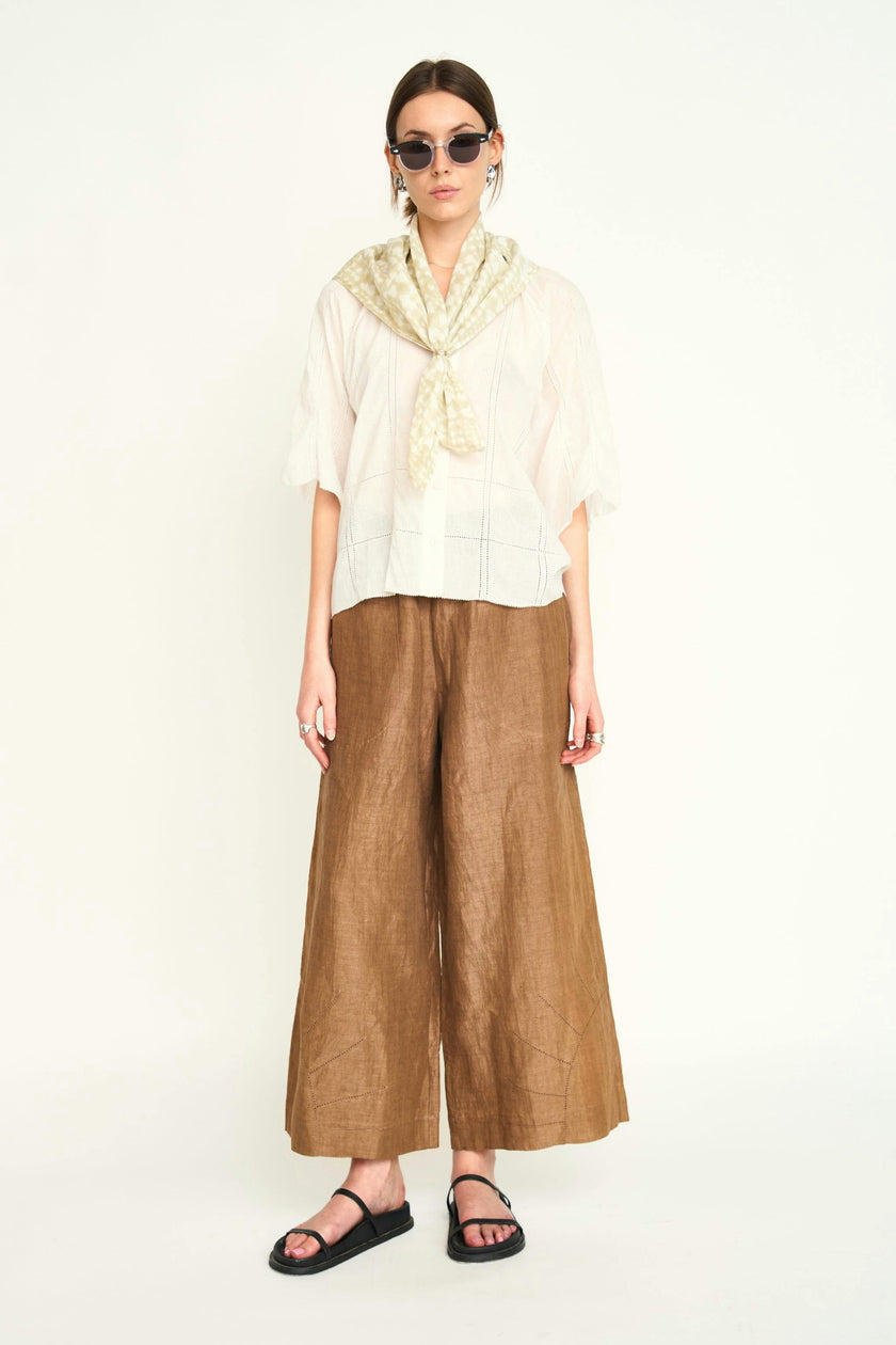 Mirth Pant in Brownie Linen
