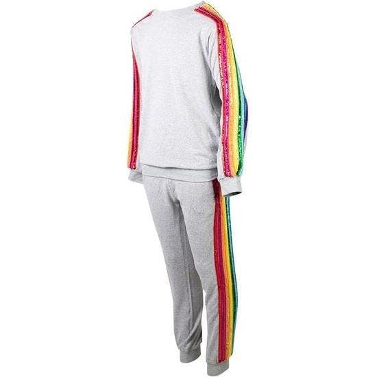 Sequin Rainbow Tracksuit Set