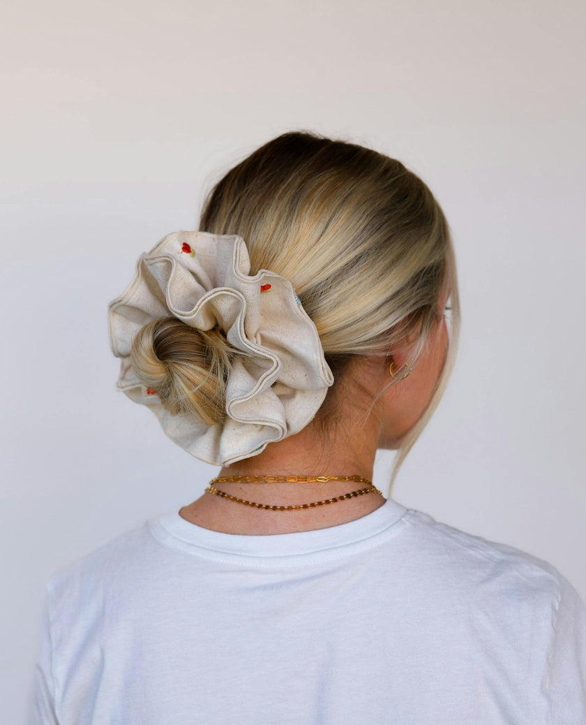 CREAM FARMERS MARKET CORSET SCRUNCHIE
