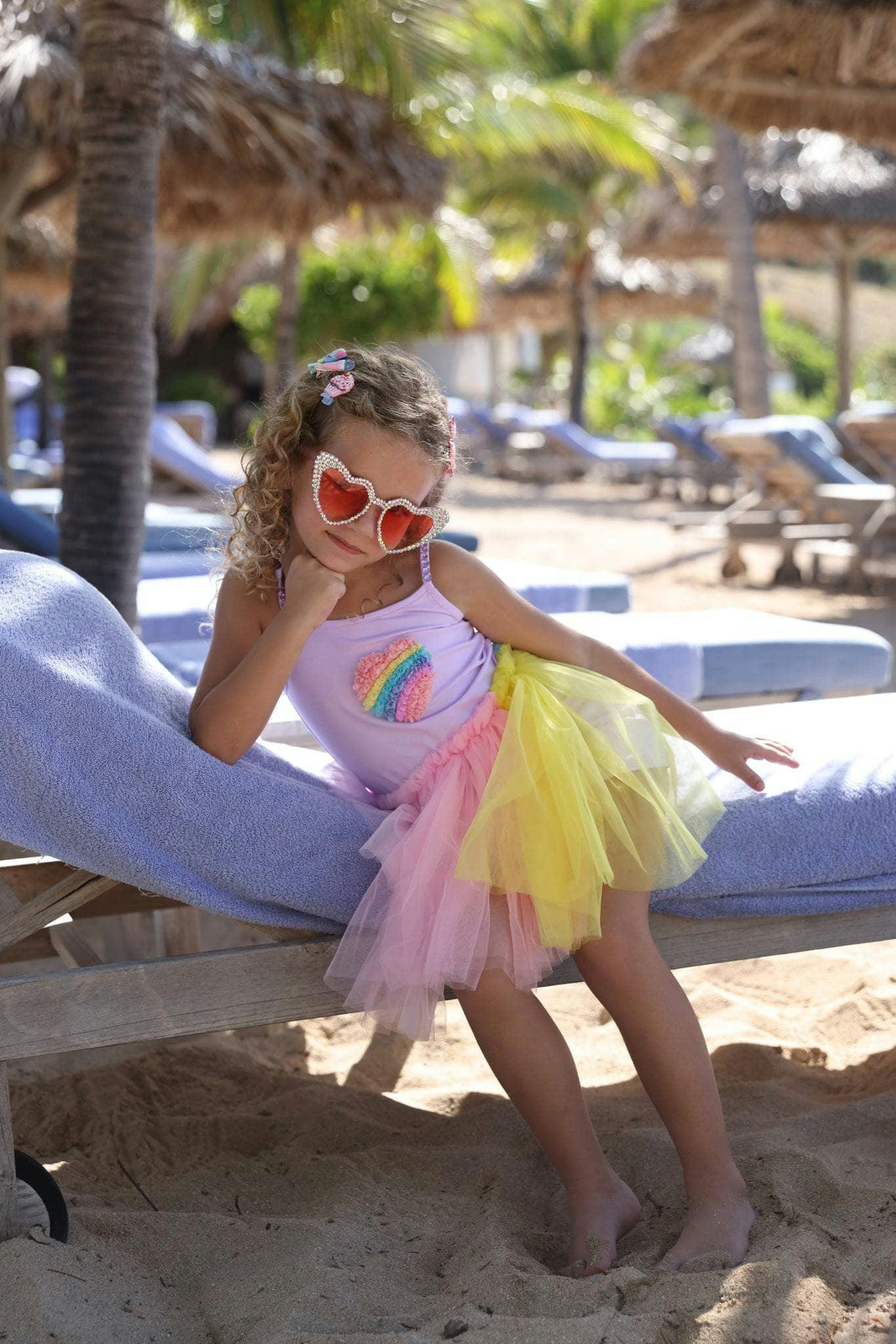 Rainbow Heart Tulle Dress